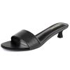 31vHvfw27L.jpg Womens Heeled Sandals Open Round Toe Kitten Low Heels for Women Slip on Slide Sandals Mule Heels Fashion Comfort Dress Party