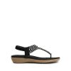 31wB7G0IDbL.jpg Women's Comfortable Dressy Flat Sandals Rhinestone Elastic T-Strap Thong Sandals for Summer Beach