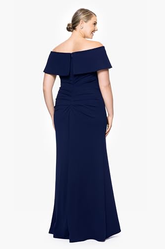 Women's Long Off The Shoulder Scuba Crepe Dress