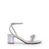 31zmw6hkskL.jpg Women's Double Bowknots Crystal Sandals Low Chunky Heels Clear Slingback Dress Shoes for Wedding Bridal Party