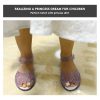 Princess Jelly Flats for Girls - Sparkly Dress Up Sandals for Birthday Party, Snow Queen Cosplay, Toddler & Kids (Ages 3-8) |