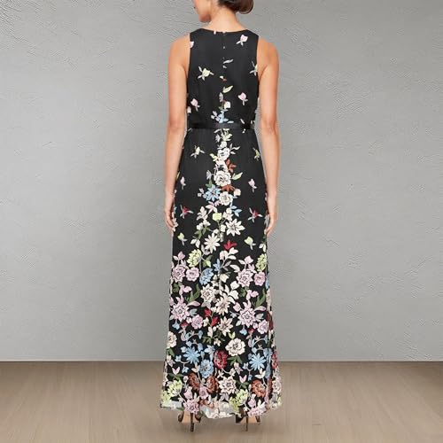 410U66p9JtL.jpg Women's Long Sleeveless Embroidered A-line Dress