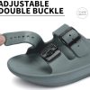 411ciWMkjlL.jpg Women and Men Wide Width Recovery Sandals Plantar Fasciitis Arch Support Orthotic Slides Adjustable Double Buckle Thick Sole
