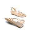 Women's Strappy Wrapped Dressy Wedge Sandals Comfortable Low Heel Casual Summer Shoes