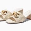 415NPjC54YL.jpg Womens Raffia Slide Sandals Chunky Block Heeled Square Open Toe Metal Chain Slip on Mules Dressy Shoes
