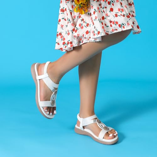 416RgEPzdL.jpg Clearance Women Flat Sandals wide-fit Arch Support Boho Braided Sandals Comfort Walking Beach Ankle Elastic Summer Shoes Black