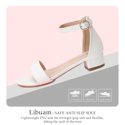 416ZzYw-hIL.jpg Girls fashion Sandals Heels Dress Pump Ankle Strap Open Toe Flower Girl Wedding Party for Little Big Kid