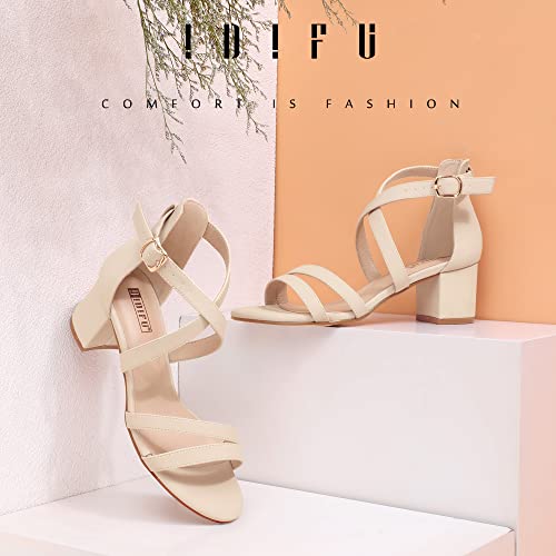 41CpmpsVo8L.jpg Women's Block Low Chunky Heel Strappy Sandals Open Toe Ankle Strap Dress Wedding Evening Shoe for Women Bridal