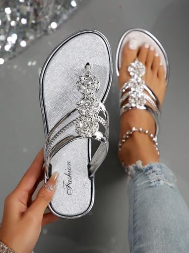 41DpWO9qqYL.jpg Women's Flat Sandals Flip Flop Sandals Summer Slip on Dressy Thong Sandal