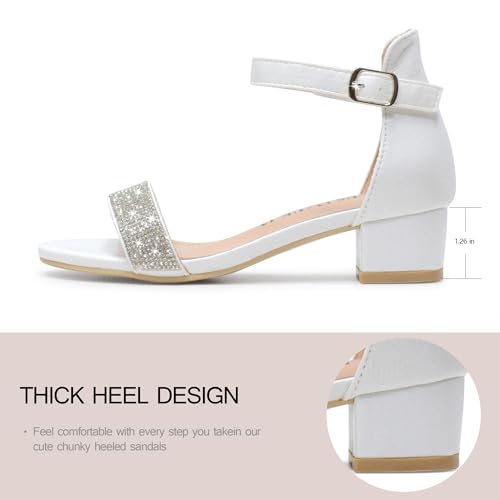 41F19Xx3tfL.jpg Girls Sandals Low Heels Ankle Strap Open Toe Dress Shoes Flower Girl Party Wedding Shoes for Girls