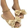 41G45fsbx2L.jpg Women's Bow Flat Sandals Dressy Square Open Toe Sandals Comfortable Slip On Slide Sandals