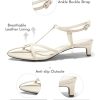 41GIQCMxB8L.jpg Womens Dress Sandals Strappy Low Kitten Heels Pointed Open Toe Summer Beach Shoes