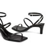 Low Heel Kitten Strappy Heels for Women with Square Toe Ankle Strap Heeled Sandals for Dress Wedding Party Club Date Work