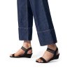 Women's Low Heel Wedge Sandals, Comfortable Slip-On Elastic Ankle Strap Summer Business Casual Dress Shoes