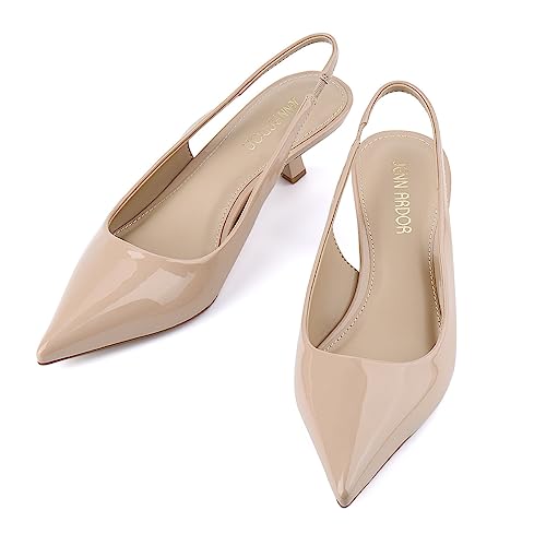 41IQJCPk9EL.jpg Slingback Heels for Women Low Heels Dress Shoes Kitten Pumps Dressy Heeled Sandals Wide Width Fashion Casual Shoes