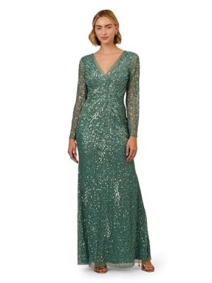 Women's Sleeve Bead Long Dress