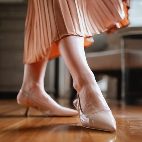 41KUpYJLxnL.jpg Slingback Heels for Women Low Heels Dress Shoes Kitten Pumps Dressy Heeled Sandals Wide Width Fashion Casual Shoes