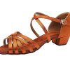 Latin Ballroom Dance Shoes for Girls Kids Satin Low Heel Salsa Tango Dancing Shoes for Women
