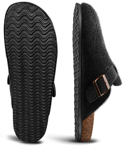 41LYzAN0dkL.jpg Women Clogs-Comfortable Mules Slippers Sandals Nurse Shoes Unisex for Men-Cushioned Footed Flannel-Lined Upper