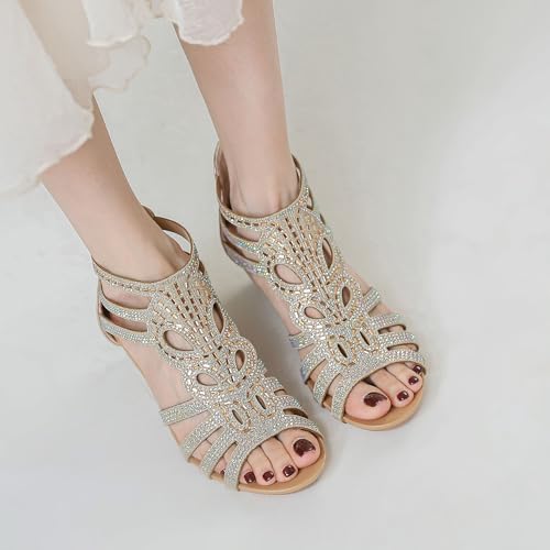 41MHWnAOvwL.jpg Women's Slide Wedge Sandal Open Toe High Heel Zipper Back Platform