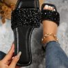 41NDkVt9WqL.jpg Women's Sparkly Jeweled Flat Sandals Dressy Open Toe Glitter Shiny Slippers Slip-on Shoes