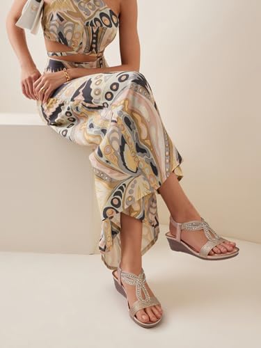 41Rgn79SEAL.jpg Wedge Sandals for Women Dressy: Summer Low Wedges Comfortable Open Toe Sandals