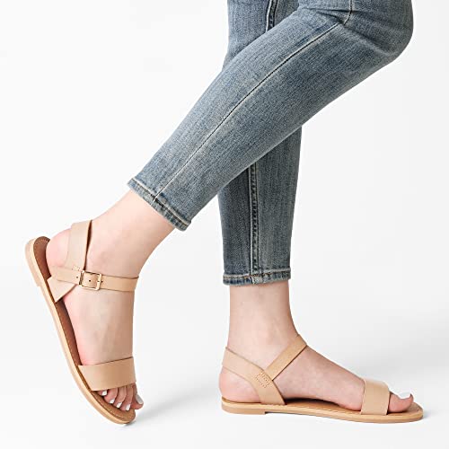 41TcGBfZ1SL.jpg Women's Ankle Strap Flat Sandals Open Toes One Band Buckle Summer Dressy Sandals