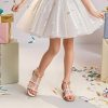 41UCC1Y3aGL.jpg Girls Sandals Ankle Strap T-Strap Low Heel Pearl Flower Pump Dress Wedding Party Square Toe Shoes for Little Kid/Big Kid