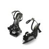 Women's Flower Wedding Heels Cute Square Toe Slingback Low Kitten Heels Sandals with Ankle Strap