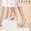 41USIQvq42L.jpg Women's Block Low Chunky Heel Strappy Sandals Open Toe Ankle Strap Dress Wedding Evening Shoe for Women Bridal