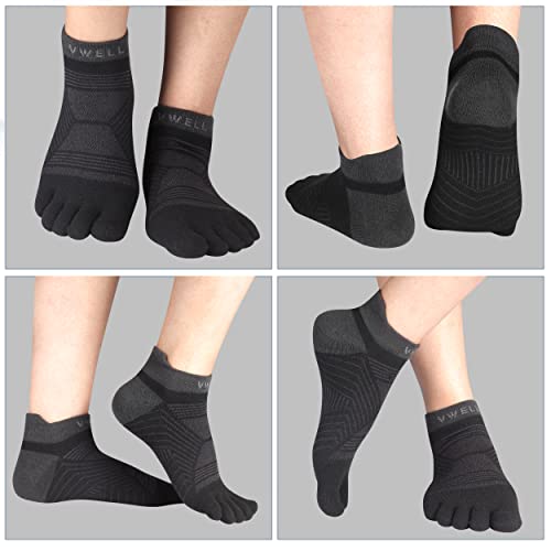 Toe Socks for Men/Women, COOLMAX Five Finger Socks, High Performance Athletic Toe Socks No Show (3Pairs)