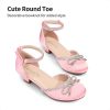 41WTzWB0IlL.jpg Girls Dress Shoes Closed Toe Low Heels Ankle Strap Pumps for Toddler Little Big Kid Flower Party Wedding Princess