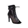 41WuymWHEYL.jpg Women's Mesh Sandals Peep Toe High Top Sandals Lace Up Summer Boots Buckle Strap Party Sexy Pump Shoes Open toe