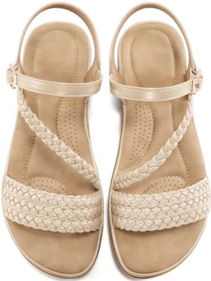 Dressy Womens Sandals Summer: Comfortable Strappy Flats Sandals Women - Breathable Walking Woman Shoes