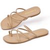 41YdWj7uMTL.jpg Strappy Sandals for Women Square Open Toe Flip Flops Comfortable Flat Sandals Toe Ring Thong Sandals for women