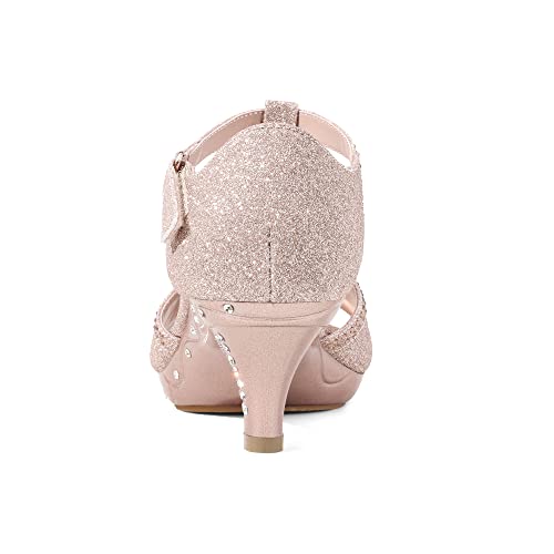 41Yr7I6CiEL.jpg Girls Sandals Low Heel Dress Pump Ankle T Strap Flower Shoes Toddler/Little Kid/Big Kid