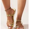 41aU41eMML.jpg Women's Metallic Open Toe Ring Sandals Summer Strappy Flat Sandals