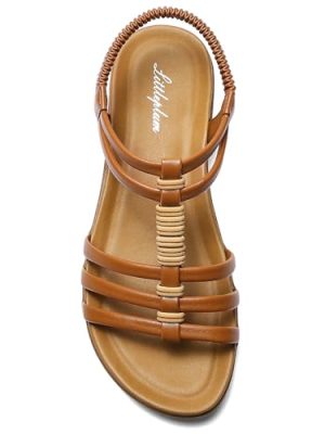 41ayVZhmrL.jpg Womens Sandals Arch Support Summer Flat Gladiator Sandals Comfortable Beach Dressy Slides for Women