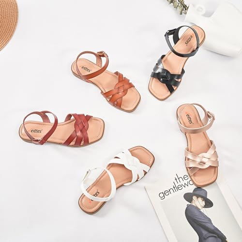 41caU70P7iL.jpg Women's Flat Slide Sandals - Casual Classic Simple Strappy Slip on Flat Summer Sandals.