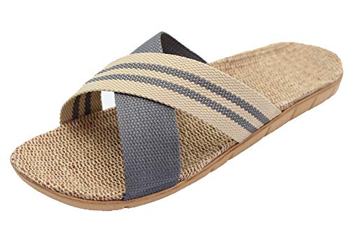 41dtkkYvTTL.jpg Fashion Unisex Linen Summer Beach Shoes Skidproof Indoor Slippers
