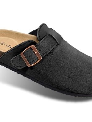 Women Clogs-Comfortable Mules Slippers Sandals Nurse Shoes Unisex for Men-Cushioned Footed Flannel-Lined Upper