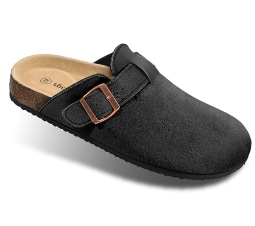 41eMQiIWb5L.jpg Women Clogs-Comfortable Mules Slippers Sandals Nurse Shoes Unisex for Men-Cushioned Footed Flannel-Lined Upper
