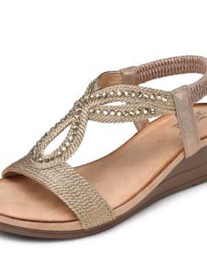 Wedge Sandals for Women Dressy: Summer Low Wedges Comfortable Open Toe Sandals