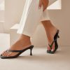 41hCu7K1GTL.jpg Women's Kitten Heels Thong Sandals Open Square Toe Flip Flop Low Heels 2.5 Inch Slip On Sexy Women Dressy Slide Shoes for Casual