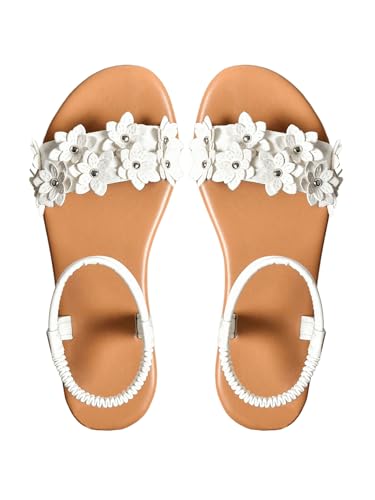 41hFwSn-c6L.jpg Women's Summer Sandals Flower Leather Flat Sandals with Ankle Strap