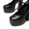 41hu0dMzUSL.jpg Women's Platform High Heels Closed Toe Chunky Block Pumps Square Toe Ankle Strap Dress Fashion Party Y2K Shoes