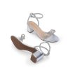 41hyIkcnW5L.jpg Women's Double Bowknots Crystal Sandals Low Chunky Heels Clear Slingback Dress Shoes for Wedding Bridal Party