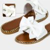 41imIKzwWL.jpg Women's Bow Knot Slides Open Toe Flat Sandals Summer Slip On Slippers