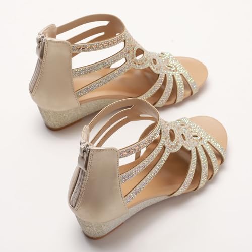 41jqnX-hP6L.jpg Women's Slide Wedge Sandal Open Toe High Heel Zipper Back Platform