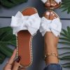 41mKzKJiK6L.jpg Women's Bow Knot Slides Open Toe Flat Sandals Summer Slip On Slippers